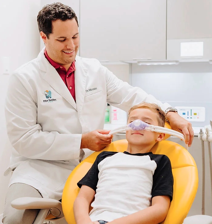 Child receiving sedation dentistry